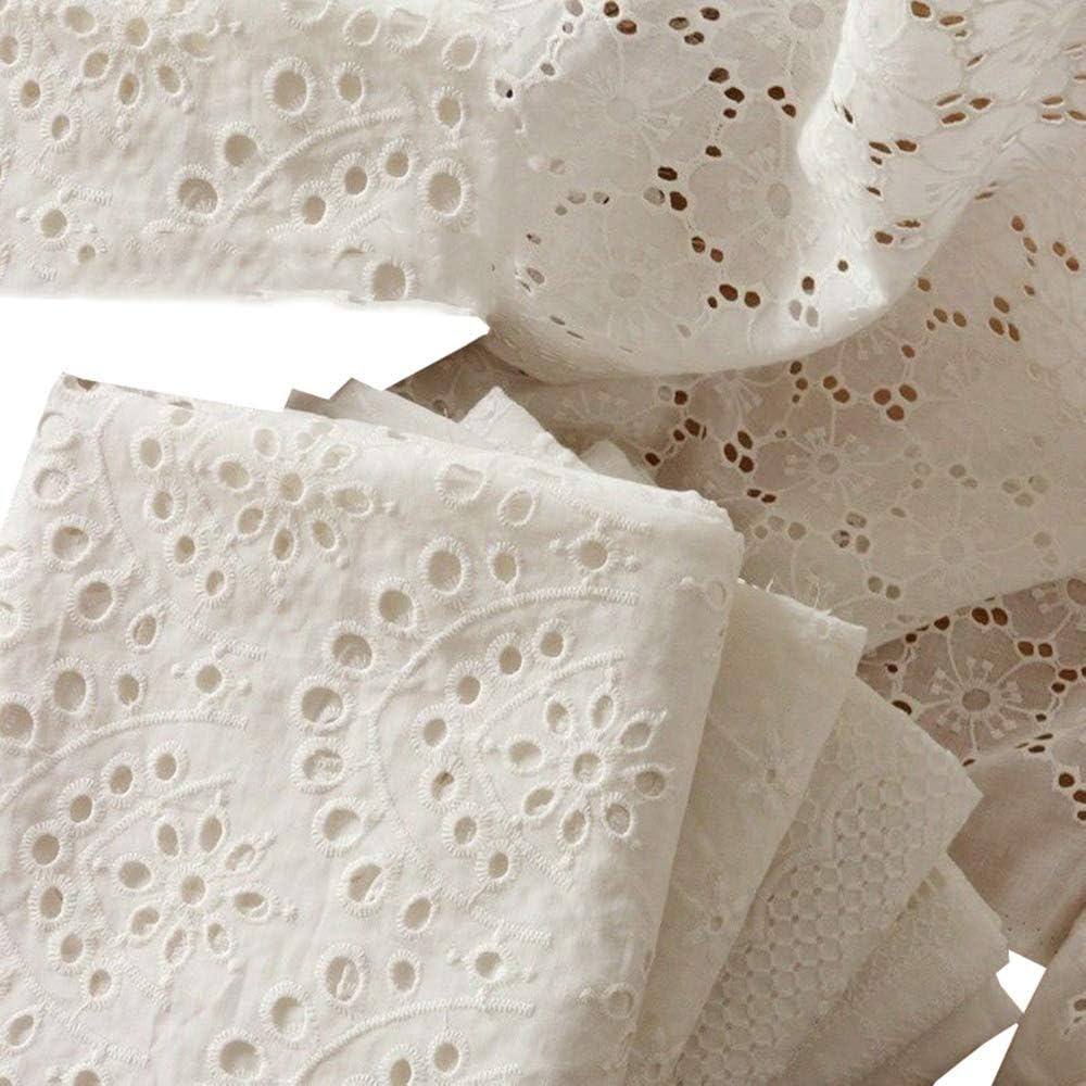 white cotton eyelet wedding dress