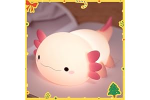 Axolotl Night Light, Cute Night Light for Kids, Salamander Silicone Nursery Lamp, Timer Dimmable Rechargeable LED Nightlight,