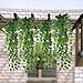 AKORD Atificial Fake Hanging Vine Plant Leaves Decoration, Fabric, Green, 90 x 40 x 10 cm