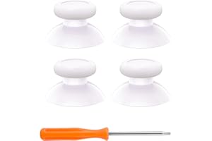 eXtremeRate Replacement Controller Joystick for Xbox One - 4 PCS White Thumbsticks Analog Thumb Sticks Accessories Parts for Xbox Series X/S, Xbox One S/X, Elite Controller with Repair Kit Screwdriver
