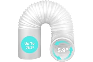 KIFIRAY 80" Length 5.9 Inch Diameter Portable Air Conditioner Hose with Anti-Clockwise Thread, Replacement Mobile AC Unit Exhaust 6" Vent Hose For LG Hisense Haier Delonghi Air Conditioning Parts
