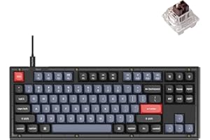 Keychron V3 Wired Custom Mechanical Keyboard, TKL Tenkeyless QMK/VIA Programmable Macro with Hot-swappable Keychron K Pro Brown Switch Compatible with Mac Windows Linux (Frosted Black-Translucent)
