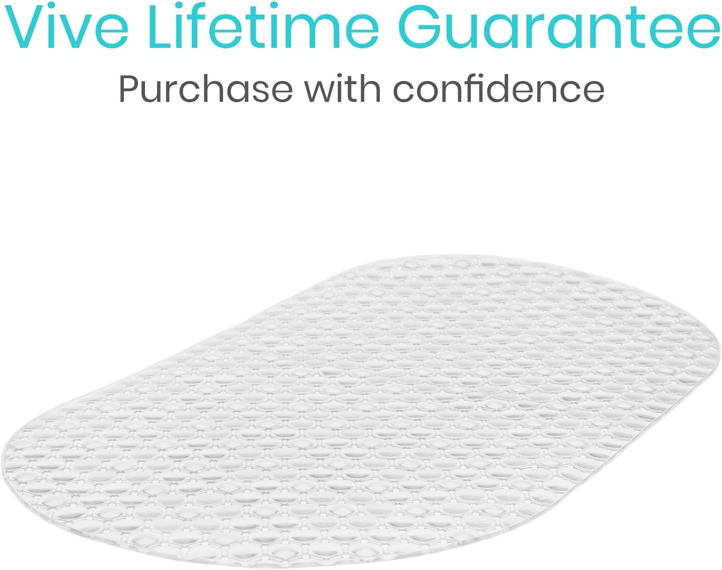 Vive Oval Bathtub Mat - Nonslip Shower Floor Pad - Non-Slip and Non-Skid for Bath Tub with Strong Rubber Suction Cup Grip - for Baby, Elderly, Kids, Bathroom (Clear): Health & Personal Care