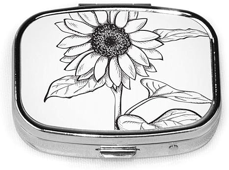 Amazon Co Jp ひまわりをスケッチ ピルケース 密閉 薬箱 薬ケース 高級感 ステンレス製 携帯サプリメント 薬入れ 小物入れ ガムケース 可愛い 薄型 サプリケース オシャレ ホーム キッチン