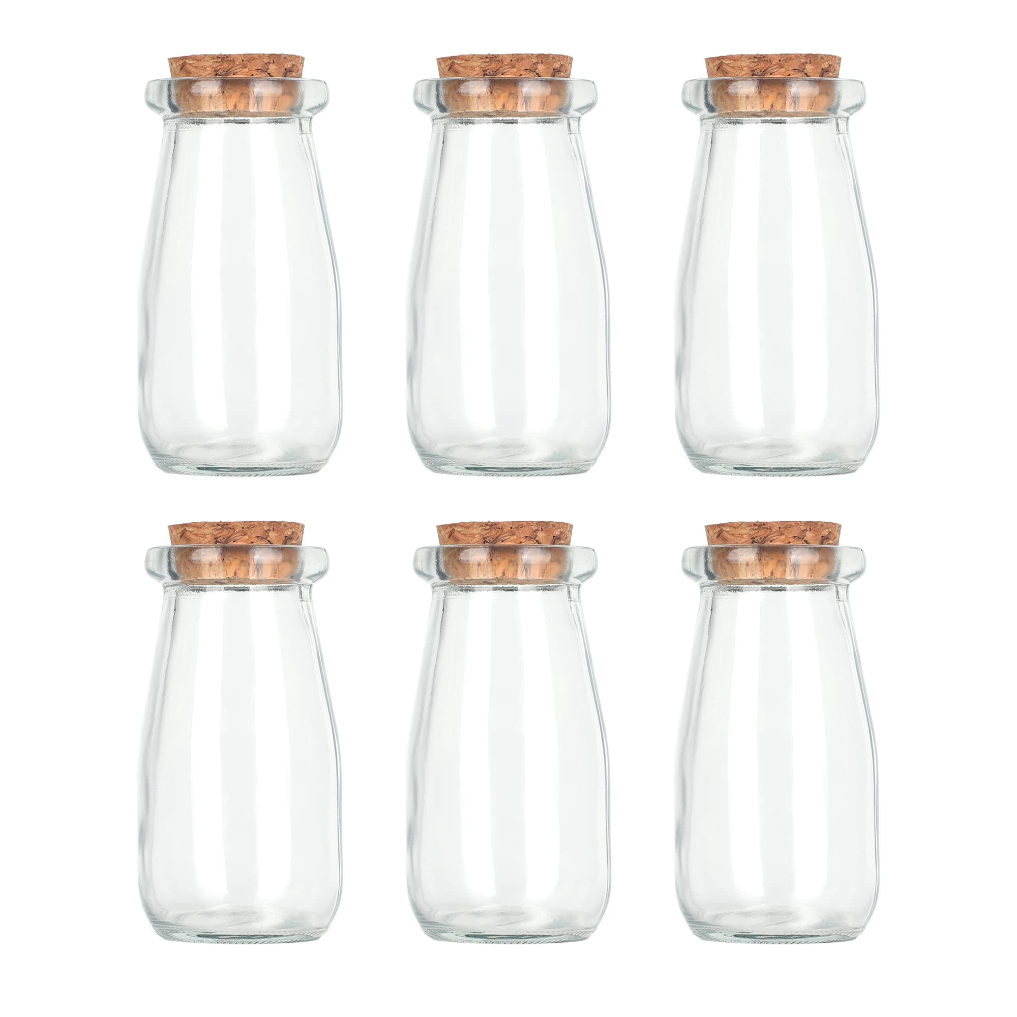 Photo 1 of Magic Season Decorative Glass Bottles with Cork Stoppers (100 ml Yogurt Bottles / 6 Pcs)