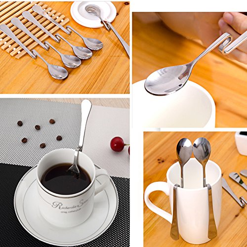 Milk Frother Handheld - Electric Froth Foam Maker For Latte Coffee Cappuccino Hot Chocolate Tea Drinks - Kitchen Stainless Steel Drink Mixer with Mix Spoon - Thumbnail 6