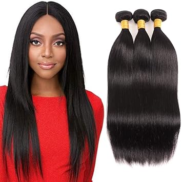 Amazon Com Huarisi 3 Bundles Straight Hair 16 18 20 Inches