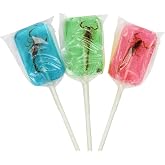 Meat Maniac Scorpion Suckers Triple Sampler Gift Pack- Strawberry, Blueberry &amp; Apple Flavored Scorpion Lollipops