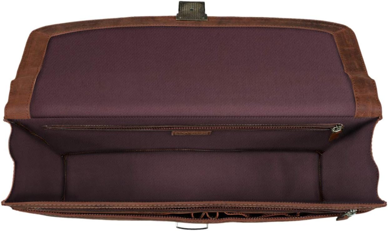 STILORD "Jonathan" Leather Briefcase Portfolio Men & Women Shoulder Bag Classic Design Business Work Bag Leather Black Colour:Missouri - Image 5