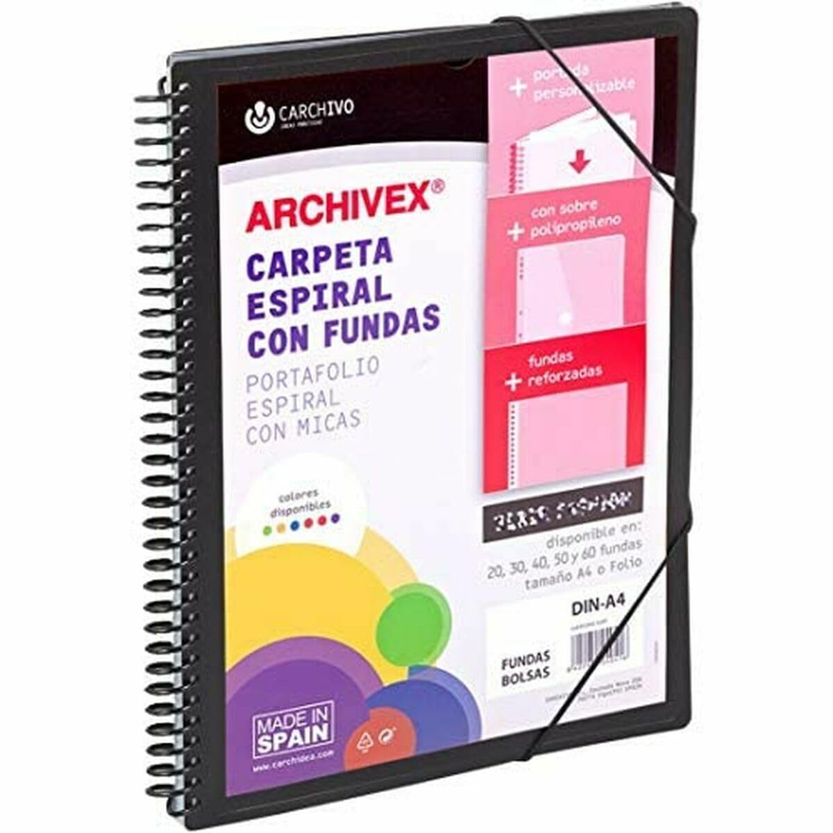 Carchivo, archivex-Star Spiral Binder 60 Covers Black
