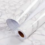 Hode Marble Sticky Back Plastic 40cm X 3m Granite White Grey Vinyl Wrap