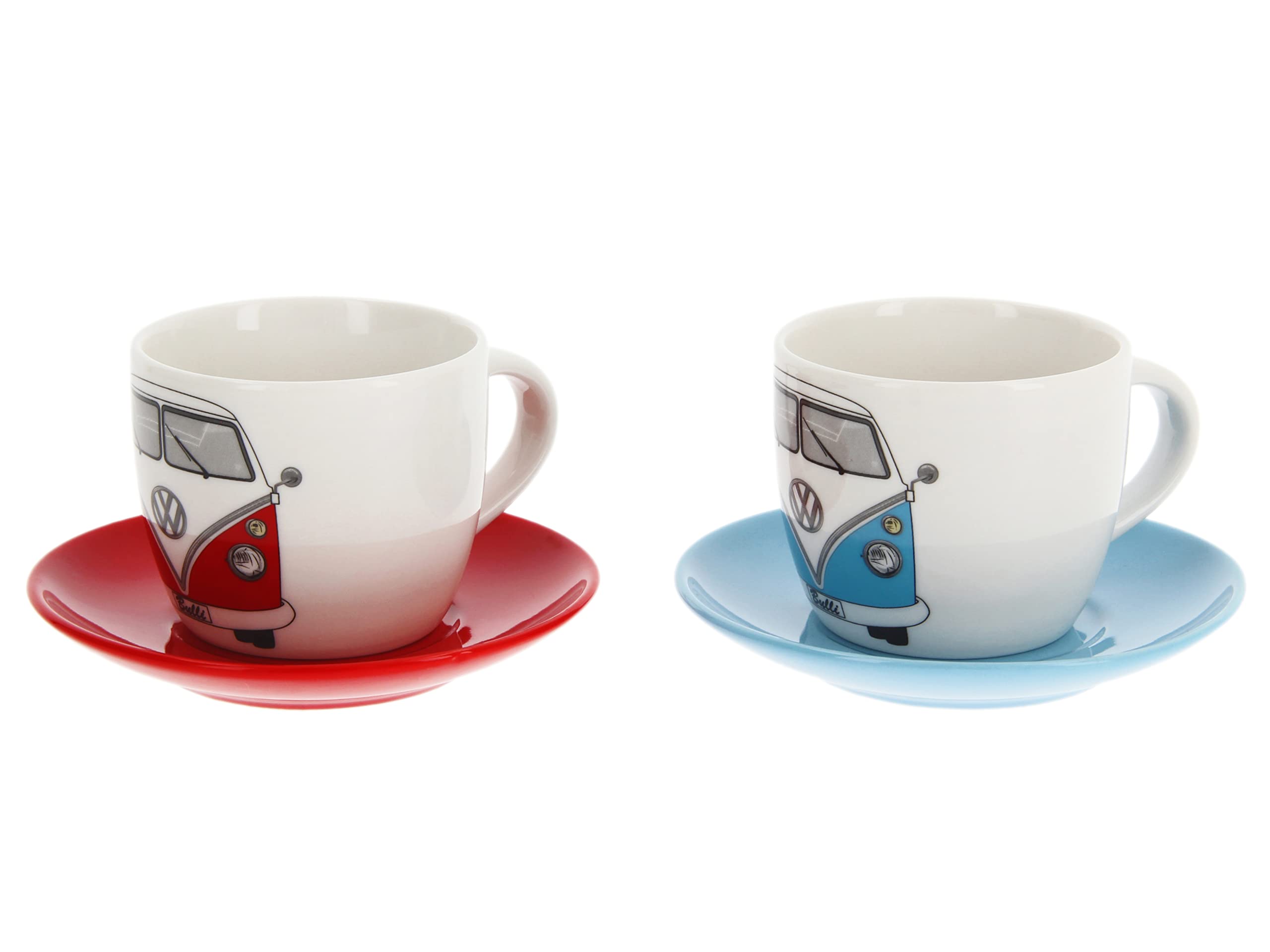 BRISA VW Collection - Volkswagen New Bone Espresso Cups Coffee-Tea-Cappuccino Set in T1 Bus Campervan Design (Bus Front/2 Colors/2-Piece Set/100ml/3.4 fl oz) โ image 1