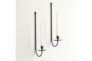Remenna Metal Wall Candle Sconce Holder Set of 2 Wall Mount Candle Holders Modern Wall Candle Sconces Hanging for Living Room