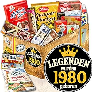 Legenden 1980 + Jahrgang 1980 + Süßigkeiten Box DDR