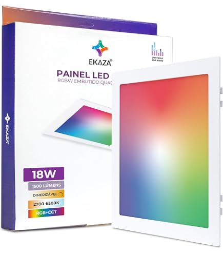 EKAZA Painel de LED Inteligente de Embutir Quadrado, 24W, RGB+CCT
