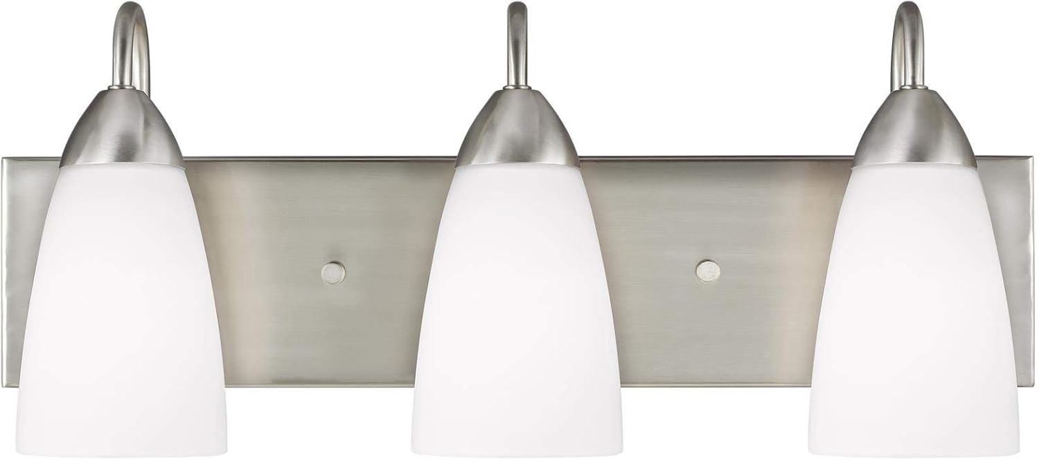 Sea Gull Lighting 4420203-962 Seville Three Light Wall/Bath Vanity Style Lights, Brushed Nickel Finish