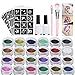Glitter Tattoo Kit, Body Glitters Set, Glitter Temporary Tattoos, Face Painting, Make Up Body Glitters with 24 Colour Glitter, Perfect for Xmas Halloween
