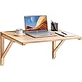 VEVOR Wall Mounted Folding Table, Wall Mounted Drop Leaf Tables, Solid Wood Floating Desk for Dining, Laundry Room, Office, 31.5" x 23.58" x 17.24" Fold Down Desk