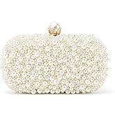 Emprier Women Pearl Evening Handbags Beaded Clutch Purses for Wedding Bridal Party Prom
