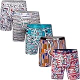 JINSHI Mens Underwear 5 Pack Soft Flex Bamboo Trunks Active Long Leg Boxer Briefs Size Large