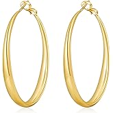 PABBEU S925 SterlingSilver Hoop Earrings Hypoallergenic Silver Hoop Earrings for Women Lightweight Large Sterling Silver Hoops Earring 30/50/70mm