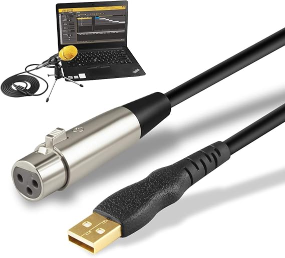 Amazon Com Usb Microphone Cable 10ft Nuosiya Usb Male To Xlr Cable 6 Feet Female Microphone Instrument Cable Studio Audio Cable Connector Cords Adapter For Microphones Or Recording Black Industrial Scientific