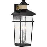 Savoy House 5-715-143 Kingsley Coastal Modern Clear Seeded Glass Outdoor Wall Lantern, 3-Light 120 Total Watts, 25" H x 10" W
