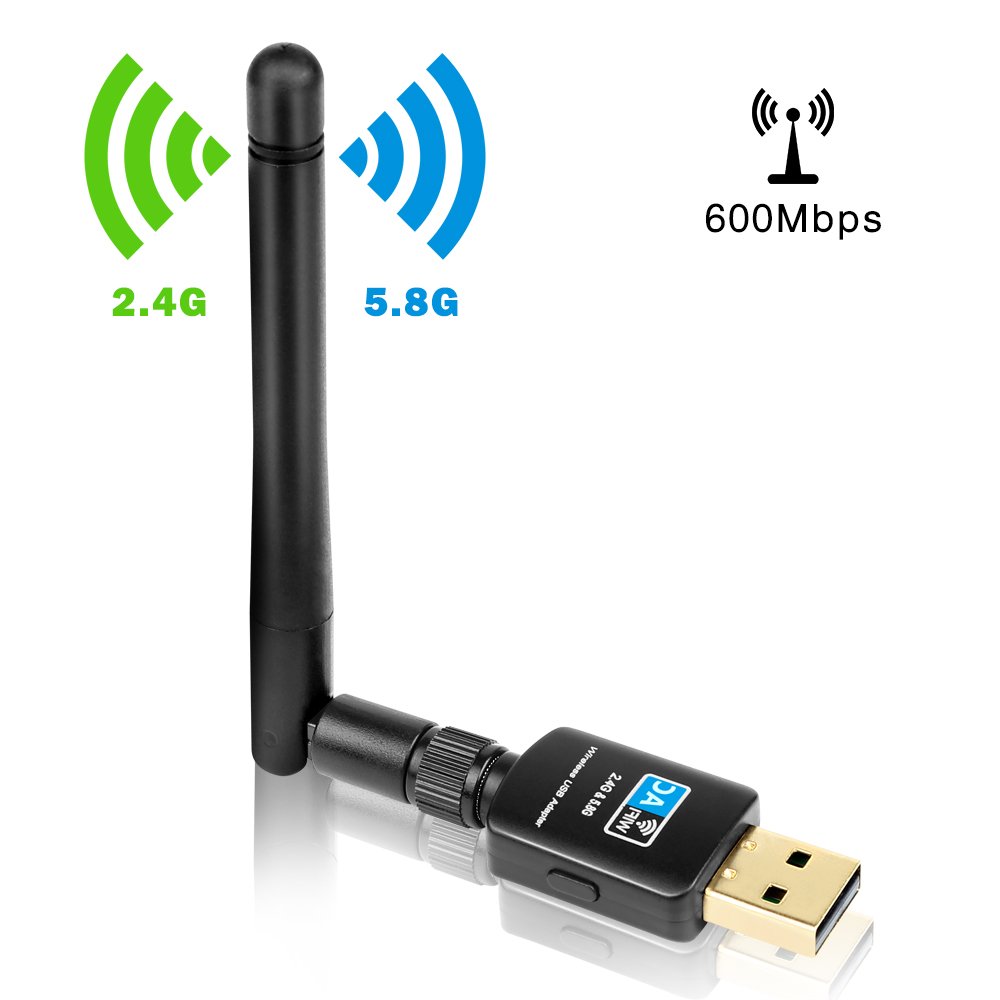 Zexmte Wireless USB Wifi Adapter AC 600M Dual Band(2.4G/150Mbps+5G/433Mbps),Wireless USB WiFi Dongle and Newest WPS Secure Tech Support Windows 10/8/7/XP/Vista,Mac OS