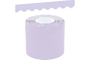 Teacher Created Resources Lavender Scalloped Rolled Border Trim - 50ft - Decorate Bulletin Boards, Walls, Desks, Windows, Doo