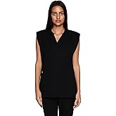 LAMBDA ACADIA Fiona Sleeveless Scrub Top for Women: Relaxed Fit, 2 Functional Hoodie-Style Pockets, and Ultimate Comfort