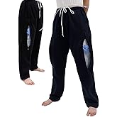 Catheter Leg Bag Pants for Men/Women, Urine Bag Holder Pants with 2 Zippered Side Pockets, Holding 2x2000ml Catheter Bag for Nephrostomy, Foley, Cystostomy, Enterostomy, Urostomy Patients (L, Black)