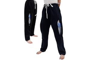 HOEOLYDI Catheter Leg Bag Pants for Men/Women, Urine Bag Holder Pants with 2 Zippered Side Pockets, Holding 2x2000ml Catheter Bag for Nephrostomy, Foley, Cystostomy, Enterostomy, Urostomy Patients (L, Black)
