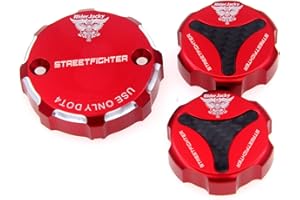 Riderjacky For Ducati Streetfighter V4/V4S 2019 2020 2021 2022 CNC Aluminum Motorcycle Front Brake Clutch & Rear Brake Fluid Reservoir Cover Cap