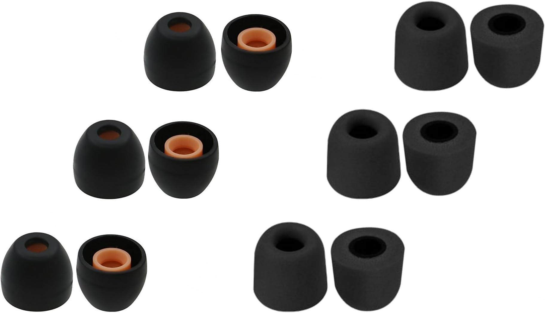 12 pcs Small Size (S-BHB-BMF-sB) Hybrid and Memory Foam Replacement Set Adapters Earbuds Ear Tips Compatible with Sony in-Ear Earphones Headsets