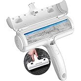 ACE2ACE Pet Hair Remover, Reusable Lint Roller for Cat and Dog Hair, White | Self Clean Cat Hair Remover with Dust Bin, Dog Hair Remover for Couch, Furniture, Carpet, Sofa and Bedding