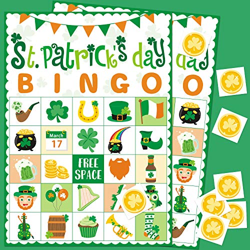 Yaaaaasss! St. Patrick’s Day Bingo Game Shamrock Bingo Supplies Saint Paddy’s Day Favors Activity Holiday Party Supplies for Adults 24 Players