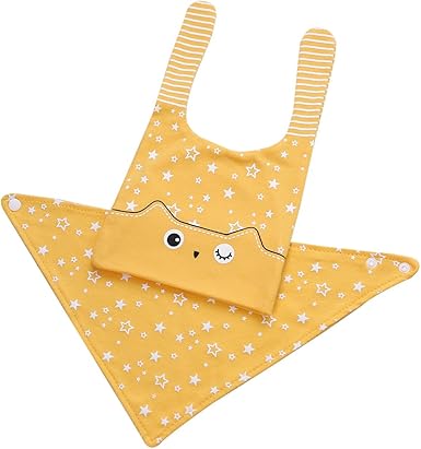 Luoem 2 Pcs Unisexe Bebe Dessin Anime Hibou Star Imprimer Sommeil Chapeau Cap Bandana Bavoir Salive Serviette Jaune Amazon Fr Vetements Et Accessoires