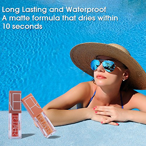 5 Colors Matte Lipstick Set, PrettyDiva Long Lasting Velvet Liquid Lipstick Natural Waterproof Nude Sexy Lip Gloss Cosmetics Kit