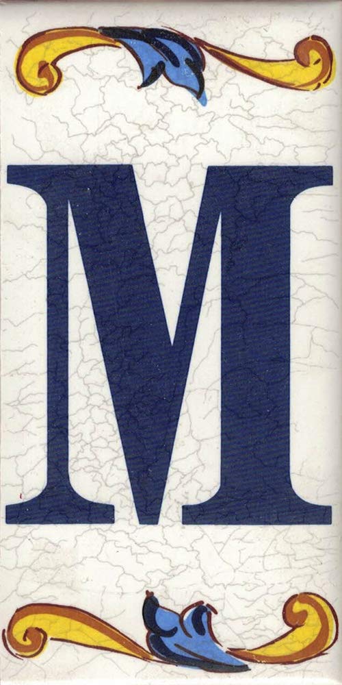 TORO DEL ORO House Numbers, Tile Numbers and Letters, Ceramic Decal, Crackle Style, Names and Addresses, Craquelé Design, 5.4 x 10.6 cm