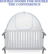 Baby & Beyond Baby Bed Tent Safety Net with Zippers Durable Mesh See-Through 360 view 6