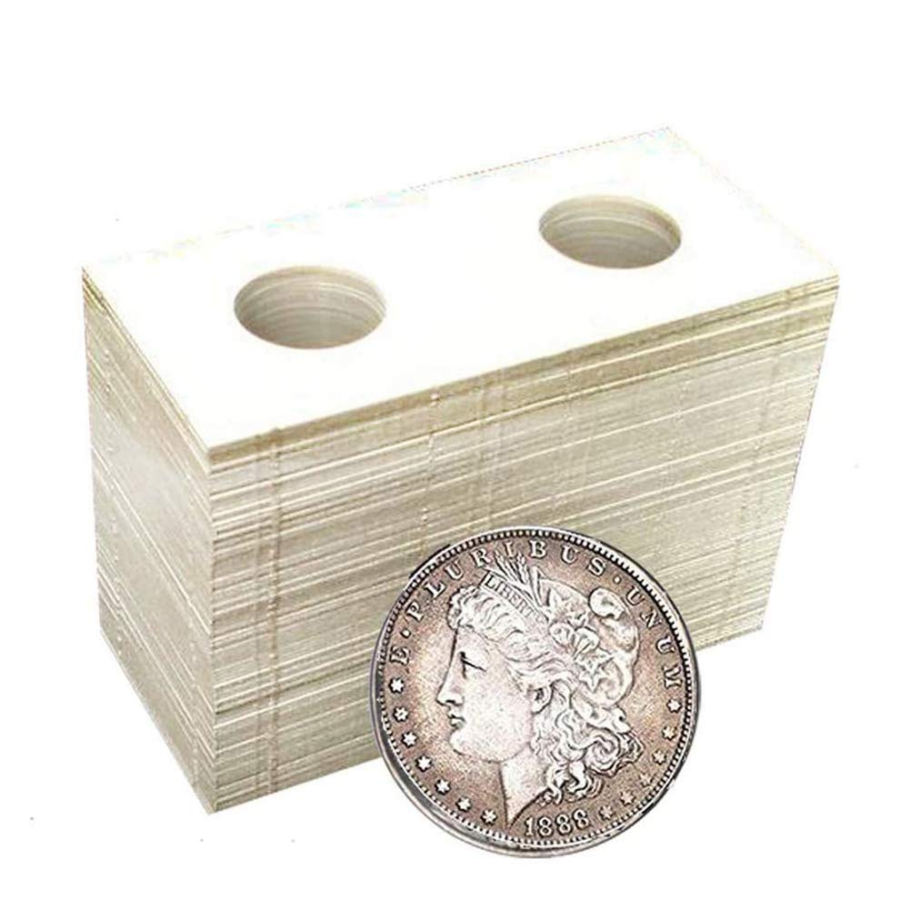 Cardboard Coin Holder, DesignerBox 100PCS Cardboard Coin Flip Coin Pocket Holder Quarter for Silver Dollar Pennies Coin Collection (100pcs)