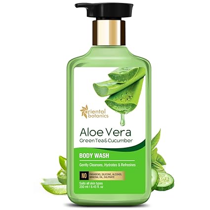 Oriental Botanics Aloe Vera, Green Tea & Cucumber Body Wash | No Paraben & SLS - 250ml