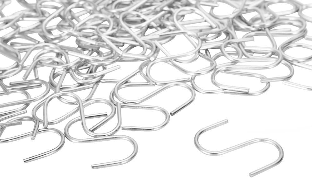 TWING S Hooks Stainless Steel Hanging Hooks S Shaped, Fishing Lure, Jewelry and Key Ring Assembly Set of 100PCS