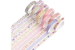 YUBBAEX 10 Rolls Sparkling Washi Tape Set 8mm Skinny Gold/Silver Foil Decorative Masking Washi Tapes for Journal,Scrapbook, P