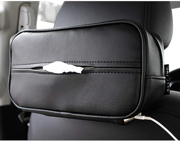 Amazon Keep Top シートバック ティッシュカバー 車ティッシュホルダー 車用ティッシュカバー 収納ポケット 小物入れ 便利 Pu レザー 高級感溢れ サンバイザー シートバック に取り付け ブラック 車用ティッシュカバー ボックス 車 バイク