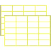 500 Pack, 1.5" x 0.75" - Blank White Labels Stickers to Write On, Stick On Adhesive Sticky Labels