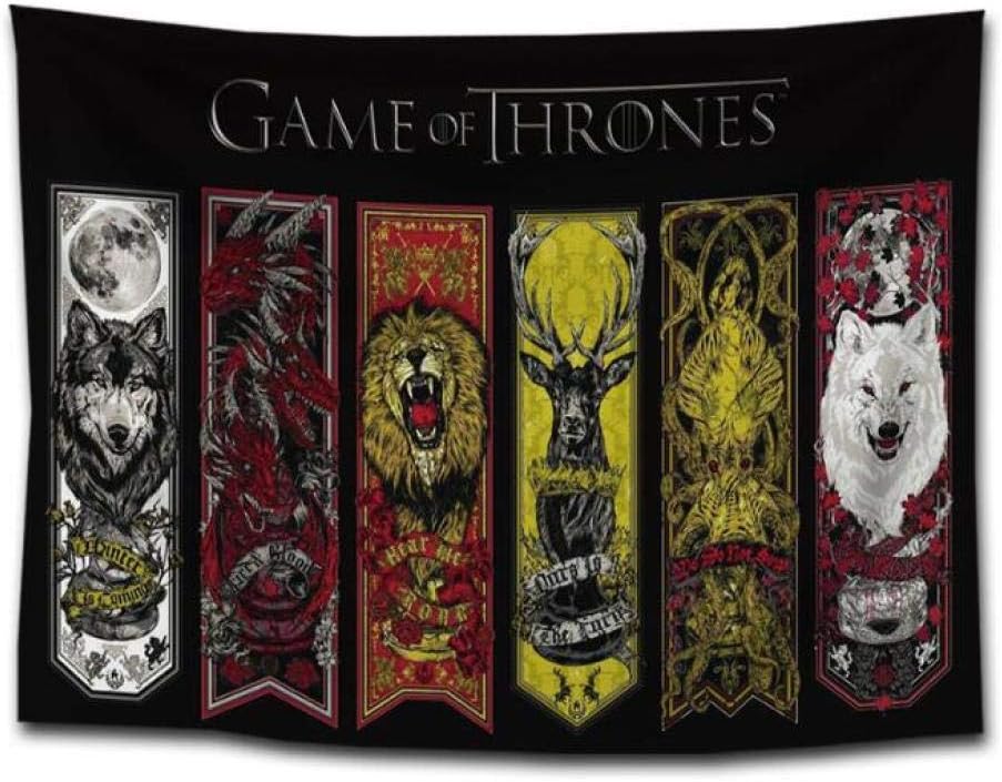 ZKPGUA Tapestries Anime Game Of Thrones Tapestry Wall Hanging Bedspread Throw Dorm Home Decoration (B) 150X230Cm