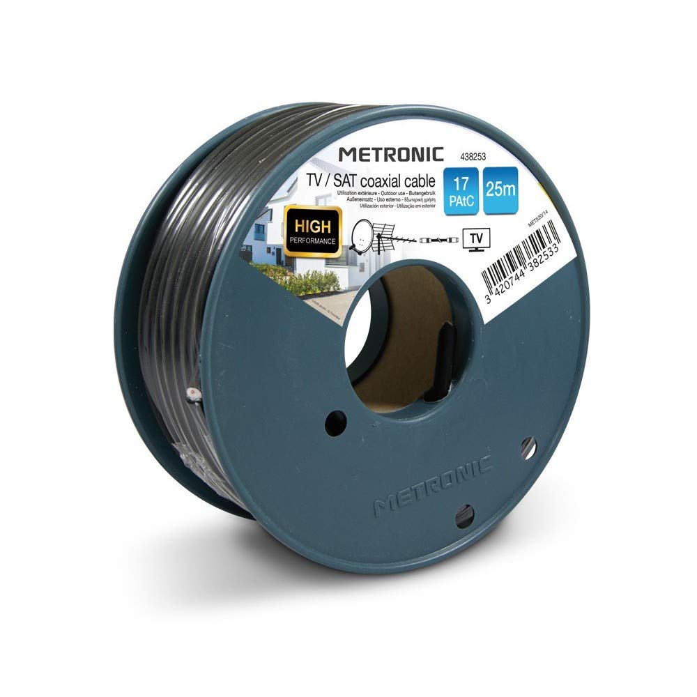 Coaxial Cable TV/Sat - 17 PAtC - 25 m Black