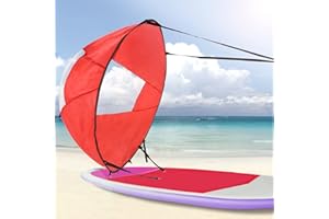 Dyna-Living Kayak Sails, 42" Durable Kayak Wind Sail Foldable Downwind Kayak Sail Kit Upwind Wind Paddle Sail for Kayak Boat Sailboat Canoe