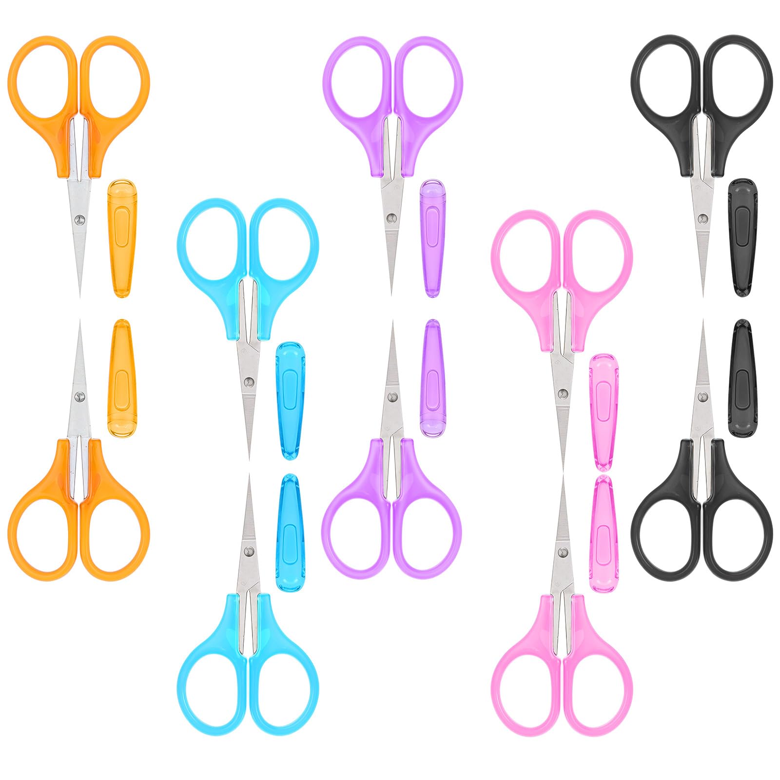 YUXIANLB Small Craft Scissors 10PCS Ambidextrous Mini Detail Scissors With Protective Cover For Hair Trimming Travel DIY Embroidery Knitting